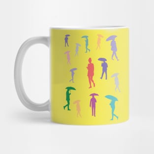 Girl with the smartphone in the rain Mug